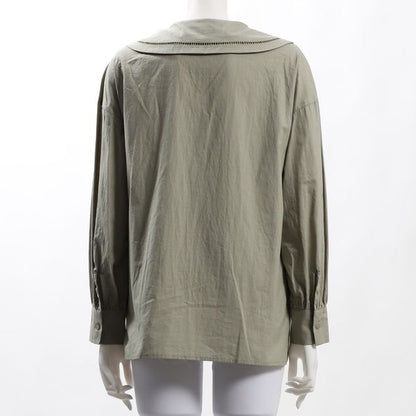 大きめ襟ブラウス