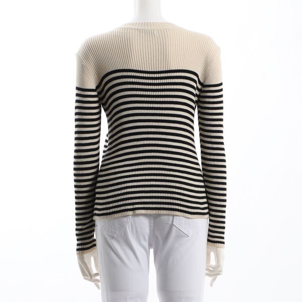 シンプルクルーネックリブニット