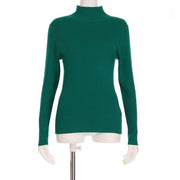 ボトルネックリブニット