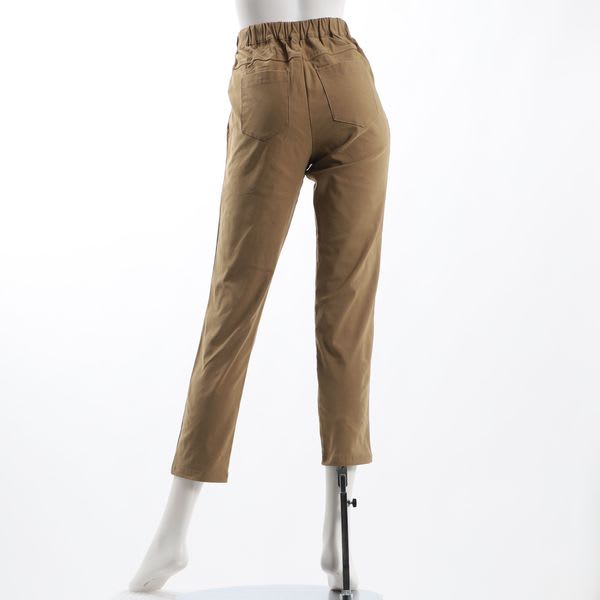 ストレッチ起毛タック入りテーパードパンツ