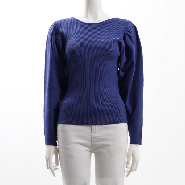 リブ編みボリュームスリーブニット