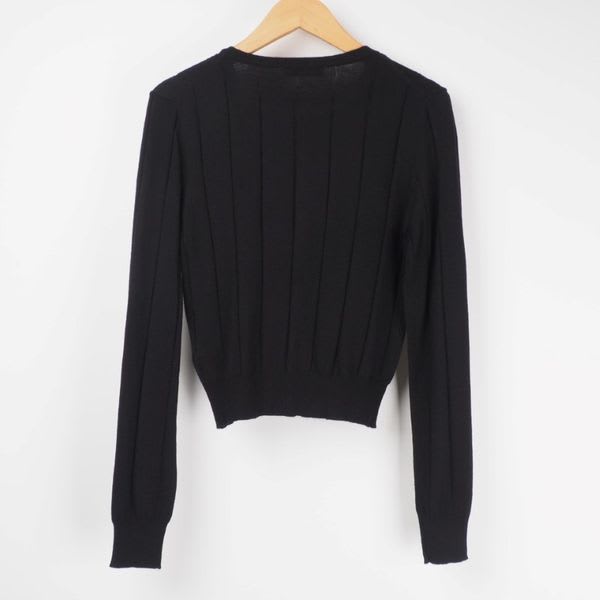 ネックラインビジューリブニットカーディガン