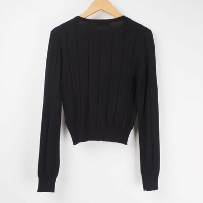 ネックラインビジューリブニットカーディガン