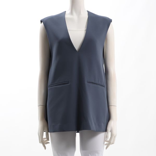 防シワ加工Vネックベスト