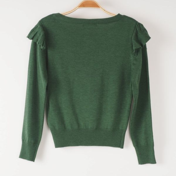 肩フリルニット