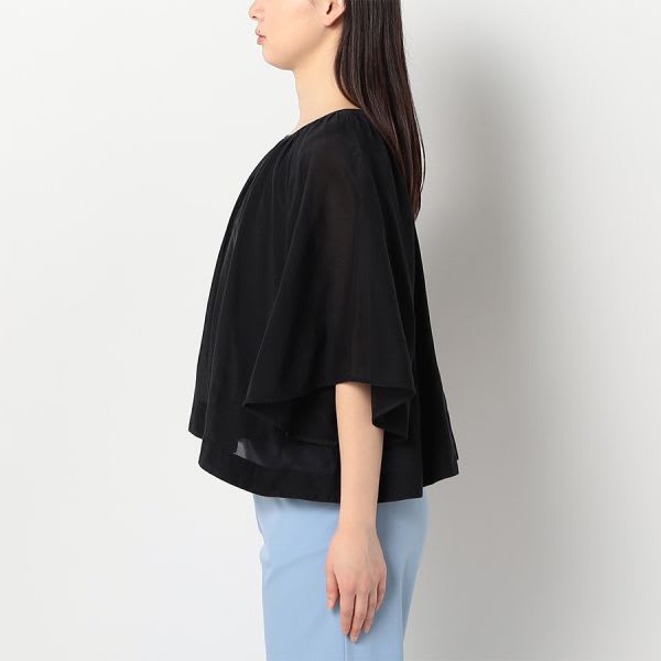 コットンシルクフレアブラウス