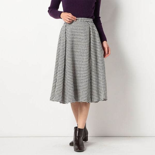 ツイードタックフレアスカート
