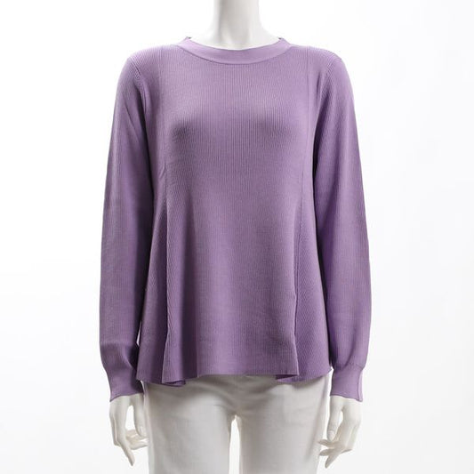 フレア裾クルーネックニット