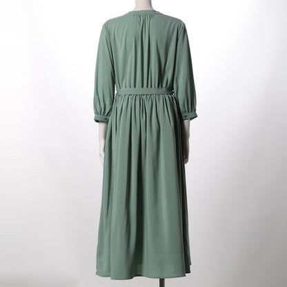 ウエストリボンギャザーワンピース