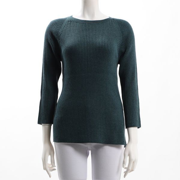 ラグランスリーブリブニット