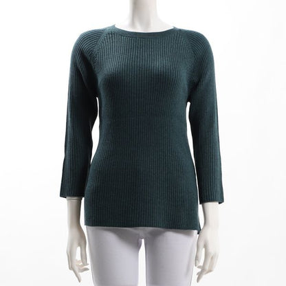 ラグランスリーブリブニット