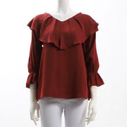 フリルカラーブラウス