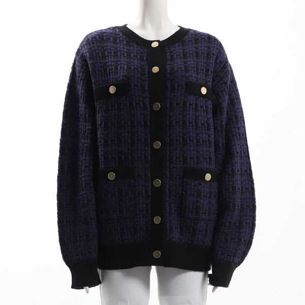 金色ボタンツイードカーディガン