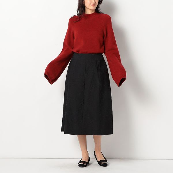 ふくれジャガードフレアスカート