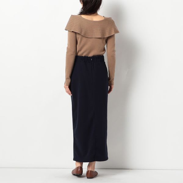 肩リボンオフショルダーニット