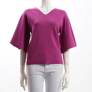 Vネックフレアスリーブニット