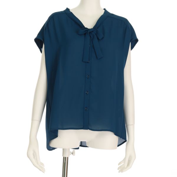 フレンチスリーブボウタイブラウス