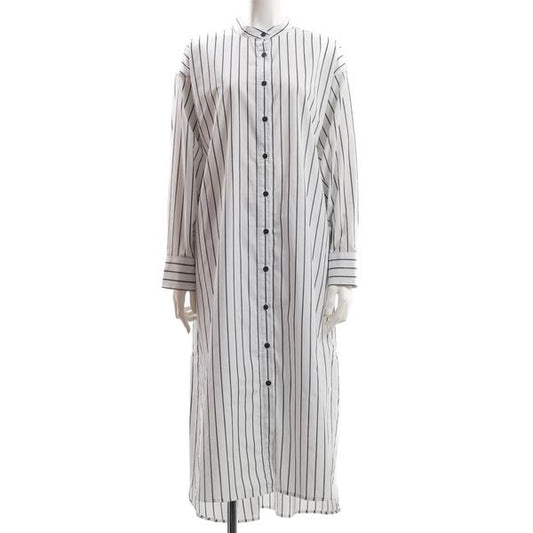ストライプ柄シャツワンピース