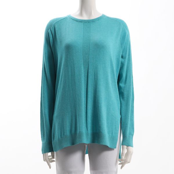 サイドスリットクルーネックニット