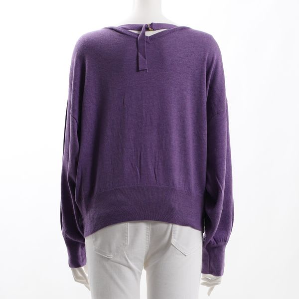 バックDカンデザインVネックニット