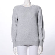 長袖ラウンドネックニット