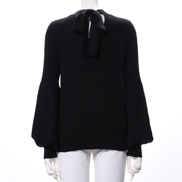 バックリボンデザインニット