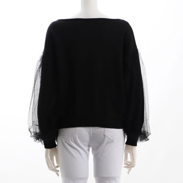 チュールスリーブニット