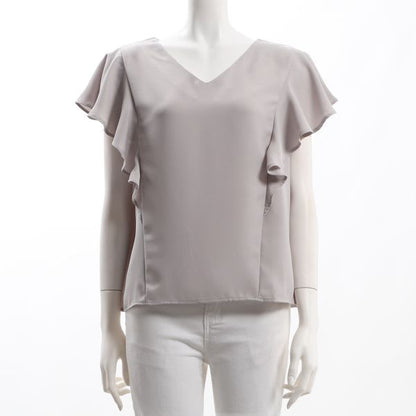 フリル袖Vネックブラウス