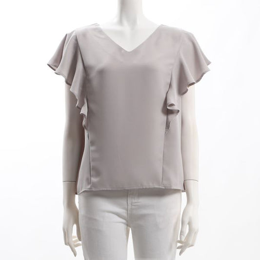 フリル袖Vネックブラウス