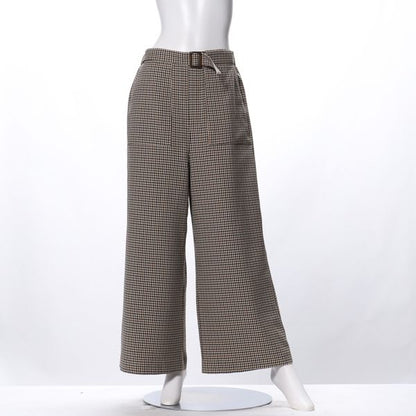 ガンクラブチェック柄ワイドパンツ