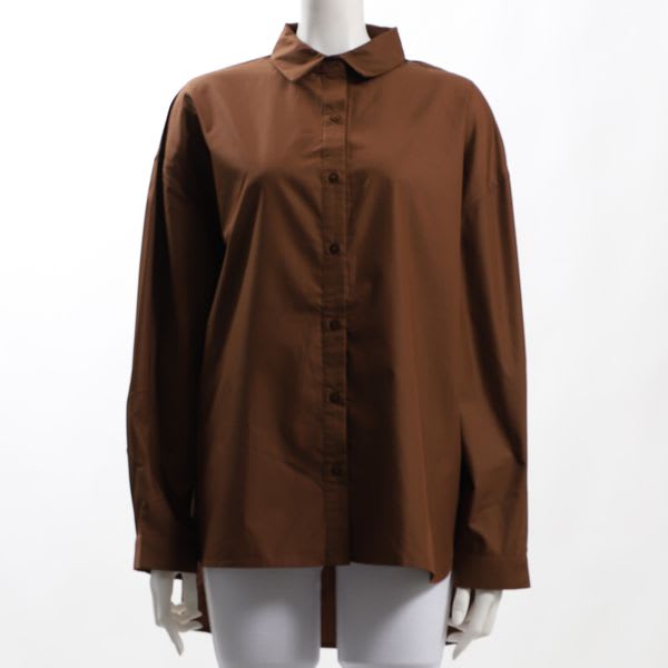 シンプルデザイン前開きシャツブラウス