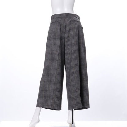 チェック柄ワイドパンツ