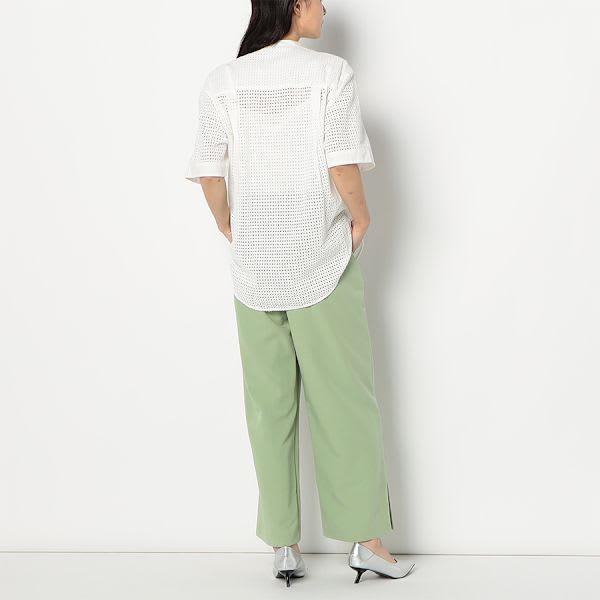 バックベルトデザインワイドパンツ