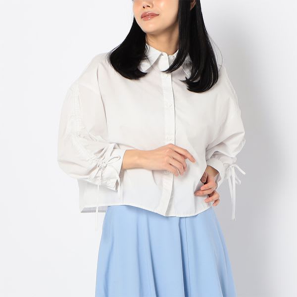 ギャザー袖デザインシャツ