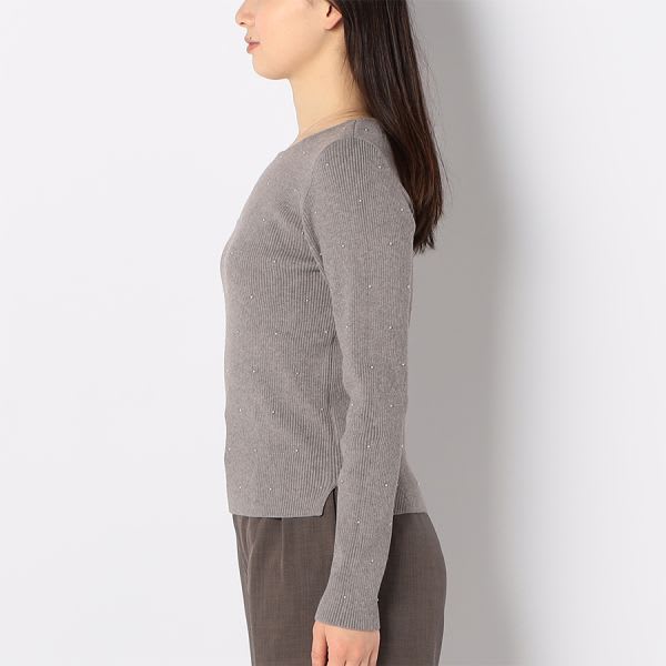 パールデザインリブニット