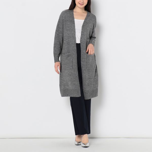ポケット付きロングカーディガン