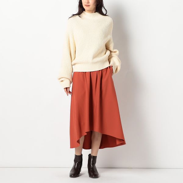 ボリュームスリーブワッフルニット