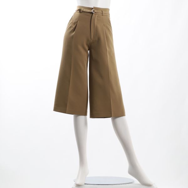 ベルト付きタックワイドパンツ