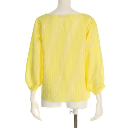 ストライプボートネックブラウス