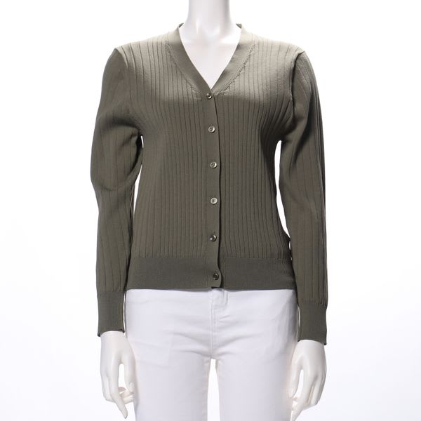リブVネック前開きカーディガン