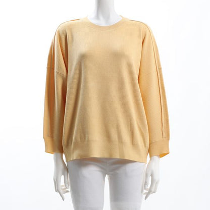 肩デザインクルーネックニット