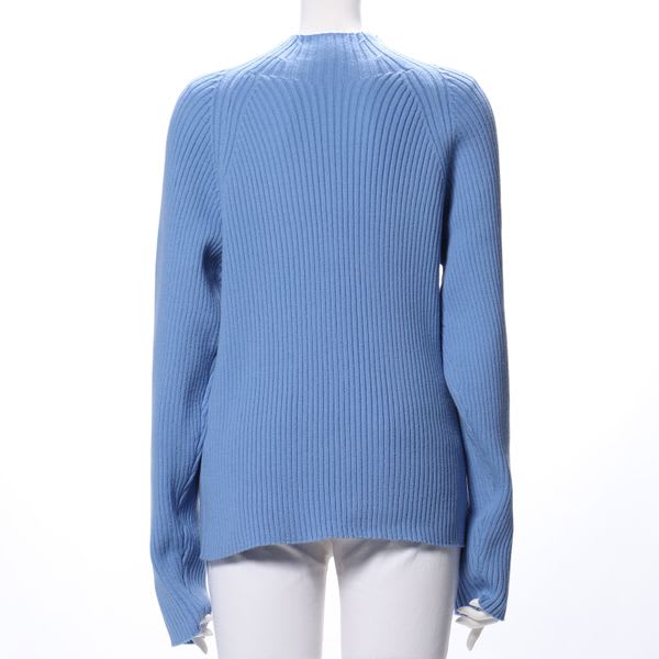 ボトルネックロングスリーブリブニット