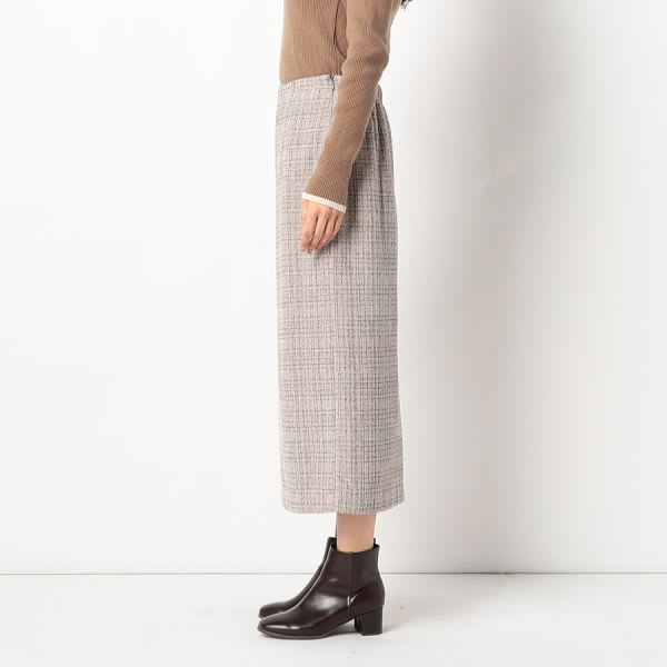ツイードバックスリットスカート