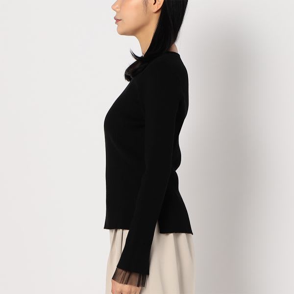 レイヤードデザインリブニット