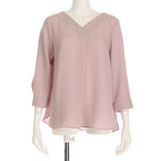 フロントタックVネックブラウス