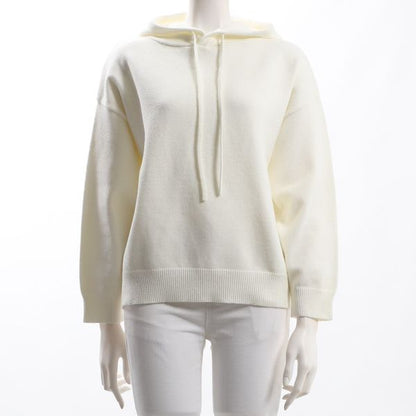 シンプルデザインニットフーディ