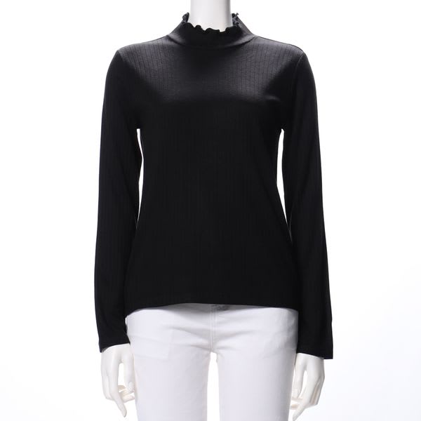 フリルネックカットソー