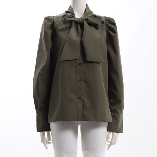 パフスリーブボウタイブラウス