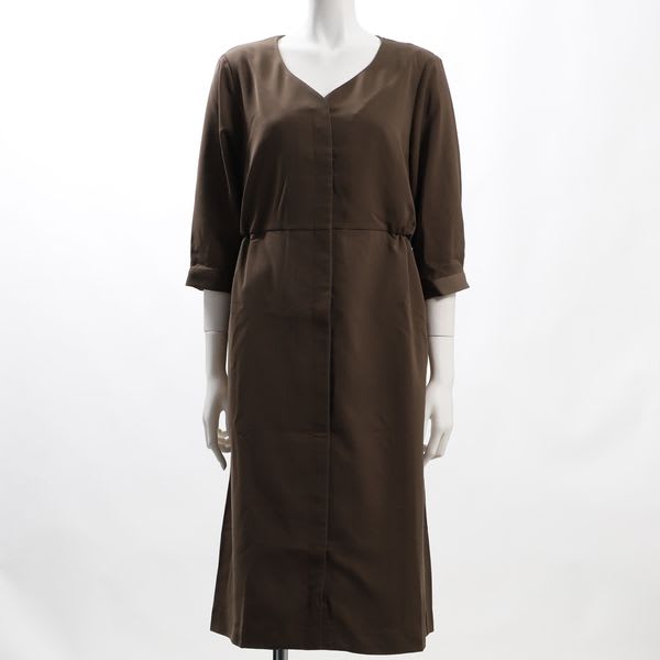 Vネックシンプルワンピース