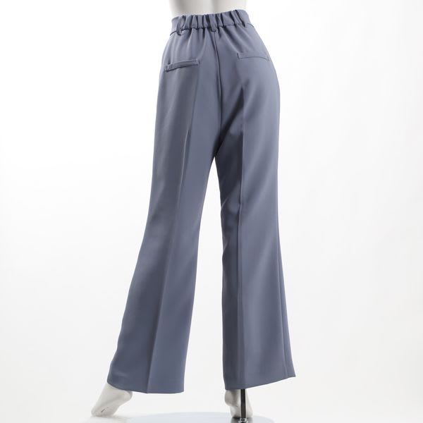 しわになりにくいストレッチツイルワイドパンツ